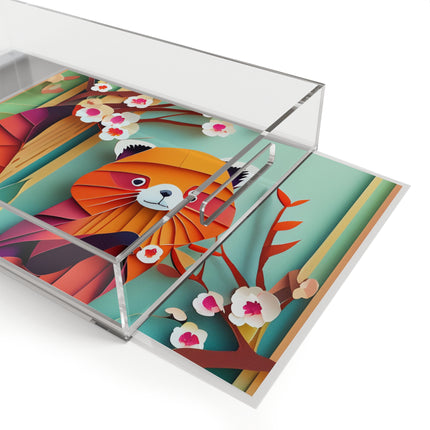 A Playful Red Panda Acrylic Serving Tray