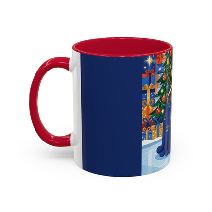 👑🎄 The Christmas Queen Of Golden Bells Colorful Mug – Art Deco Holiday Elegance