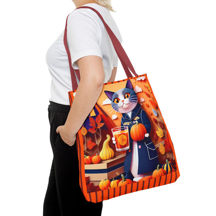 British Shorthair at an Autumn Market Tote Bag (AOP)