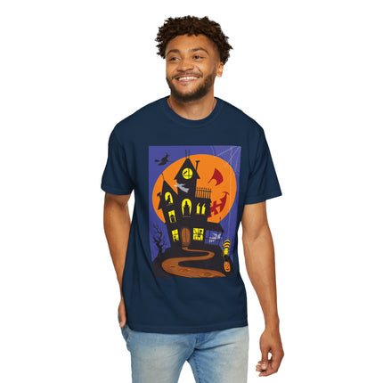 Halloween Night at the Haunted House Unisex Garment-Dyed T-shirt
