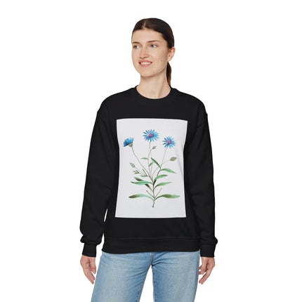Blue Strawflower by Anselmus Boëtius de Boodt Heavy Blend™ Crewneck Sweatshirt