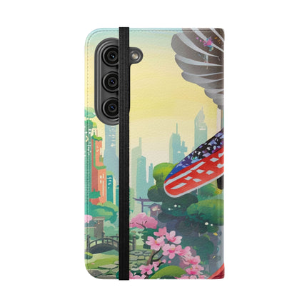 🦉⚔️ Cyberpunk Samurai Owl Flip Case – Neon Wisdom & Warrior Honor
