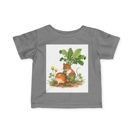 🐭🥕 The Little Garden Harvest Mouse Infant Fine Jersey Tee – Whimsical Woodland Charm