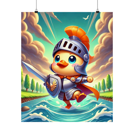 🦆⚔️ Valiant Duck Matte Vertical Poster – Courage, Adventure & Heroic Charm