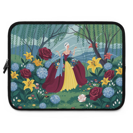 🌹🌿 The Lady Of The Willow Garden Laptop Sleeve – Art Deco Floral Elegance