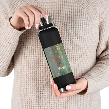Farm Garden with Sunflowers by Gustav Klimt Copper Vacuum Insulated Bottle, 22oz