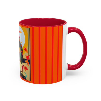 Black Cat in Kimono Colorful Mugs, 11oz