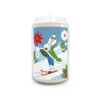 🎿❄️ The Winter Garden Skier Scented Soy Candle – Whimsical Holiday Fantasy