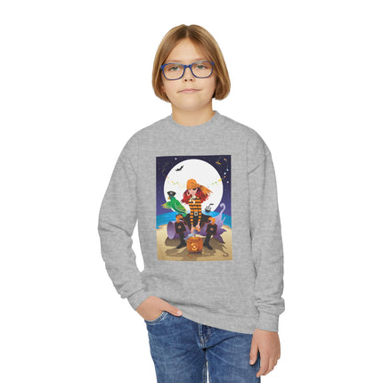 Moonlit Pirate Halloween Youth Crewneck Sweatshirt