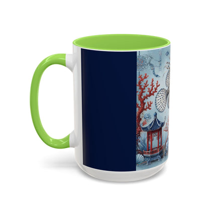 Lionfish & Lantern Colorful Mug – Mystical Ocean & Asian Harmony