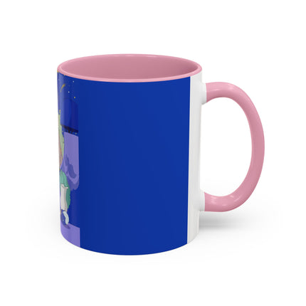 Wishes Beneath the Comet Sky Colorful Mug (11oz, 15oz) – Celestial Magic, Art Deco Elegance & Dreamy Wonder