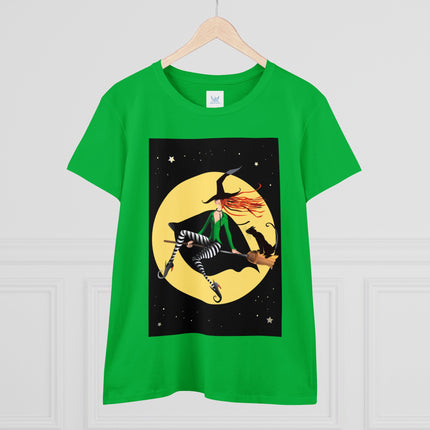 A Witch’s Moonlit Flight Women's Midweight Cotton Tee