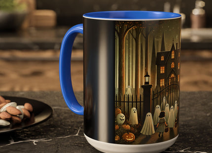 Ghostly Welcome – A Halloween Night Colorful Mugs (11oz, 15oz)