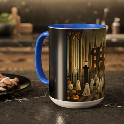 Ghostly Welcome – A Halloween Night Colorful Mugs (11oz, 15oz)