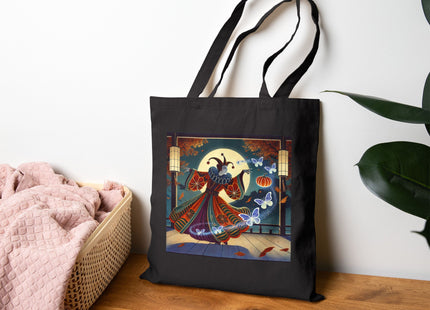 Court Magician with Ghost Butterflies Cotton Canvas Tote Bag