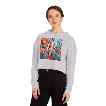 Hibiscus Fairy Women’s Cropped Hooded Sweatshirt