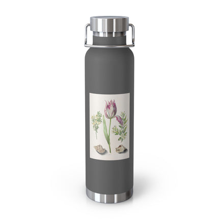 Tulip, Branches of Myrtle, and Shells by Maria Sibylla Merian Copper Vacuum Insulated Bottle, 22oz