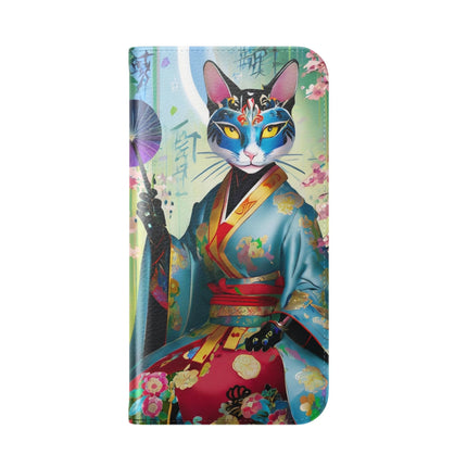 🌸✨ Cyberpunk Geisha Flip Case – Neon Elegance & Futuristic Grace