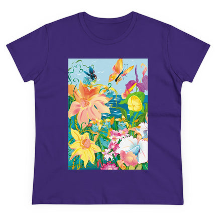 Blooming Paradise Women's Midweight Cotton Tee