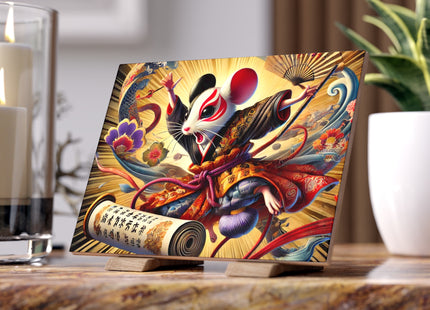 Theatrical Mouse on a Mission Ceramic Tile