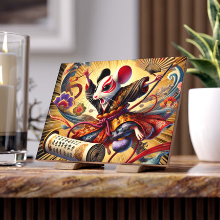 Theatrical Mouse on a Mission Ceramic Tile