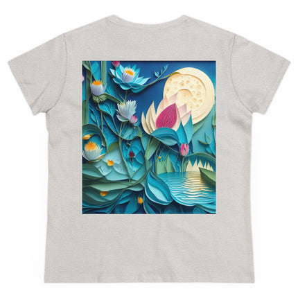 Ethereal Moonlit Lake Women's Midweight Cotton Tee