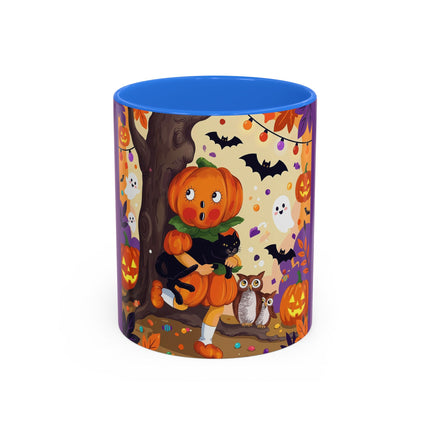 🎃🐈‍⬛ The Pumpkin Child’s Halloween Parade Colorful Mug – Whimsical Storybook Charm