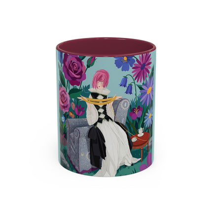 The Lady Of The Garden Tea Colorful Mugs – Art Deco Floral Elegance