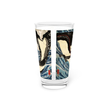 Miyamoto no Musashi Attacking the Giant Whale by Utagawa Kuniyoshi Glass, 16oz