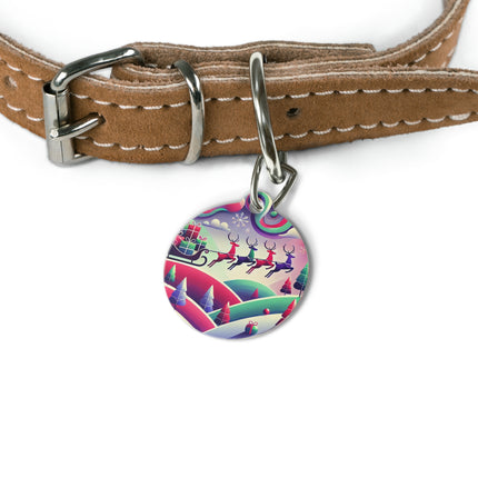 Festive Reindeer Flight Pet Tag