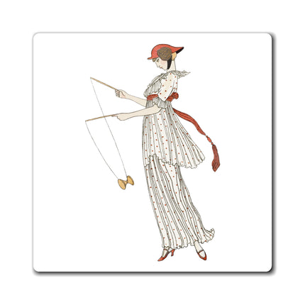 Robe de linon imprimé (Printed linen dress) by George Barbier Magnets (3 Sizes)