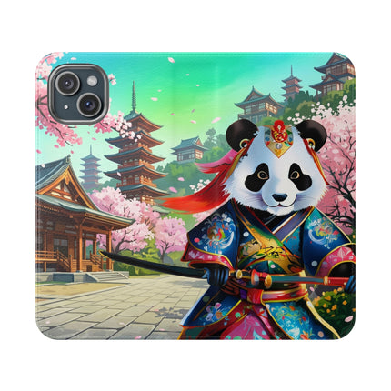 🦊⚔️ Cyberpunk Panda Samurai Flip Case – Futuristic Honor & Kitsune Spirit