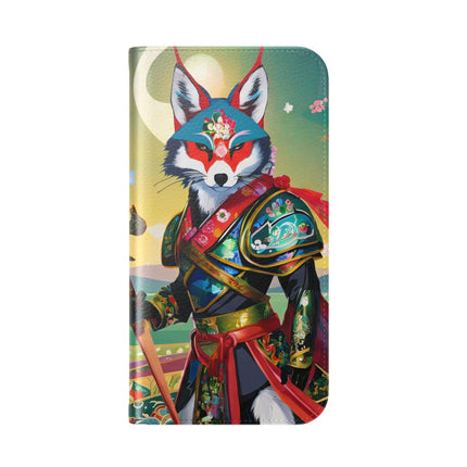 🐕⚔️ Cyberpunk Samurai Dog Flip Case – Futuristic Honor & Kitsune Spirit