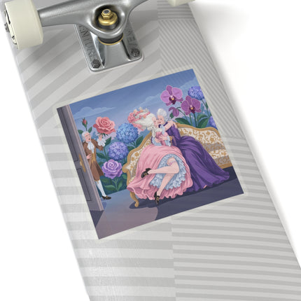 🌹💜 The Secret Embrace Kiss-Cut Stickers – Art Deco Floral Romance