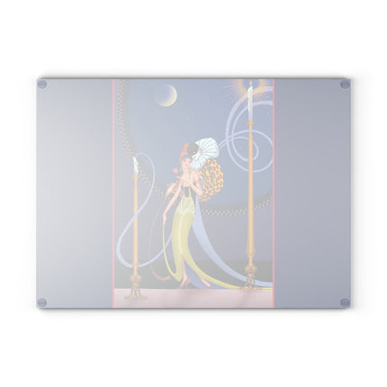 Smoke and Secrets: A Glamorous Encounter in Prohibition Era Glass Cutting Board