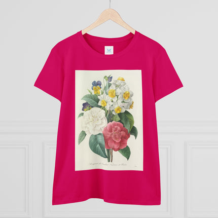 Choix des plus belles fleurs, Plate 015 by Pierre Joseph Redouté Women's Midweight Cotton Tee