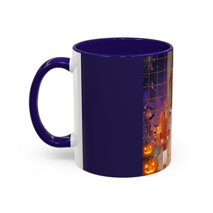 🌙🎃 The Moonlit Parlor Masquerade Colorful Mug – Elegant Halloween Romance