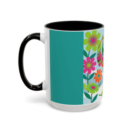 🎿🌸 The Winter Flower Adventurer Colorful Mug – Colorful Ski Fantasy