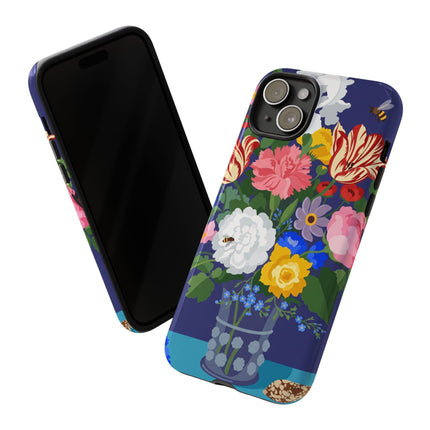 Midnight Floral Bouquet Phone Case – Vibrant Blooms & Enchanted Garden