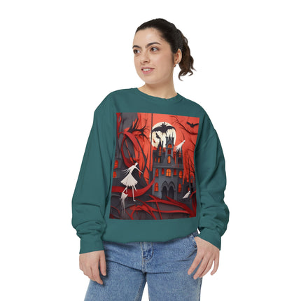 Halloween Night Scene Unisex Garment-Dyed Sweatshirt