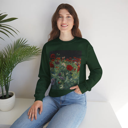 Poppies (A Study of Poppies for Carnation, Lily, Lily, Rose) by John Singer Sargent Heavy Blend™ Crewneck Sweatshirt