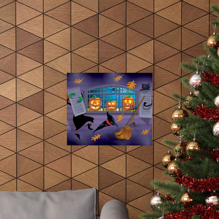 Whimsical Halloween Mischief Matte Horizontal Posters