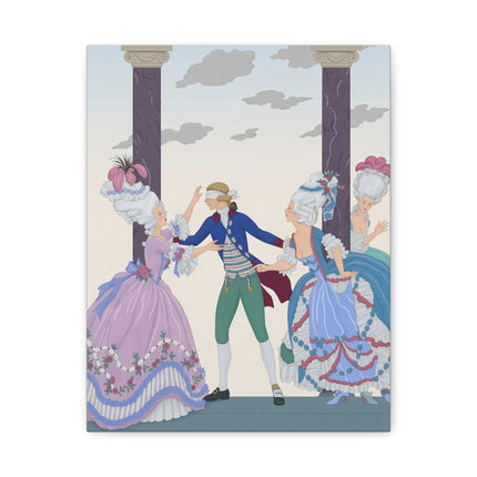🎭🌸 Blindman’s Bluff Placemat – Rococo Courtship Whimsy