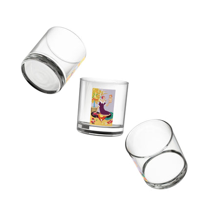 Art Deco Christmas Rocks Glass, 10oz