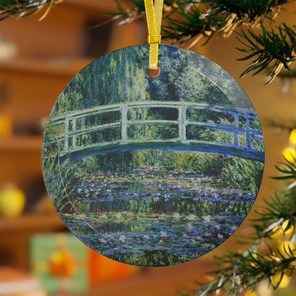 Water Lilies and Japanese Bridge by Claude Monet Glass Ornament