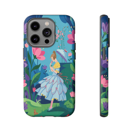 🌸☂️ A Stroll Through The Enchanted Forest Phone Case – Art Deco Floral Fantasy