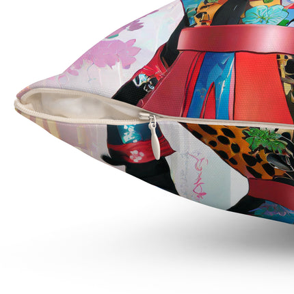 Cyber Cat Glamour Spun Polyester Square Pillow