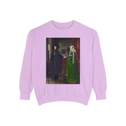 Arnolfini Portrait by Jan Van Eyck Unisex Garment-Dyed Sweatshirt