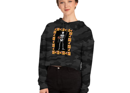 Candy Corn Skeleton Women’s Cropped Hooded Sweatshirt