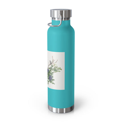 Peonies and Birds by Okamoto Shuki Copper Vacuum Insulated Bottle, 22oz